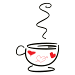 teacup with hearts
