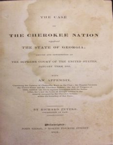 primary source documenting the Cherokee Nation’s struggle