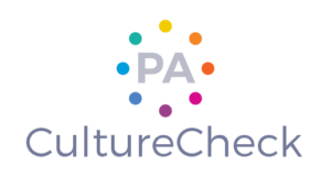 PA Culture Check graphic. PA inside a circle made of rainbow colored dots with CultureCheck below.